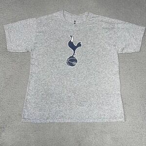 VTG Tottenham Hotspur T Shirt Men's Sz XL Gray Cockerel Mono Badge Made in USA